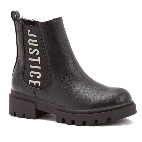 Justice Little Girl & Big Girl Lug Bottom Chelsea Boot, Size 1 - Picture 1 of 9